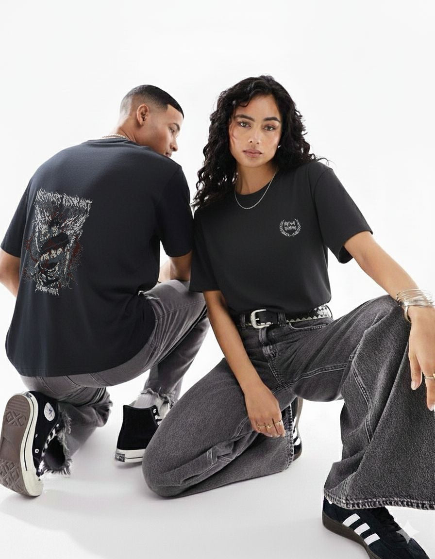 Nightmare Resonance: Graphic Oversized Tee — 240 GSM