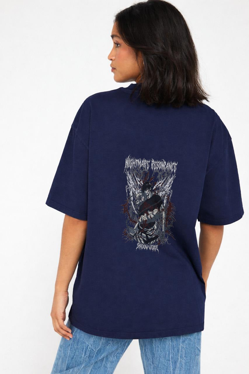 Nightmare Resonance: Graphic Oversized Tee — 240 GSM