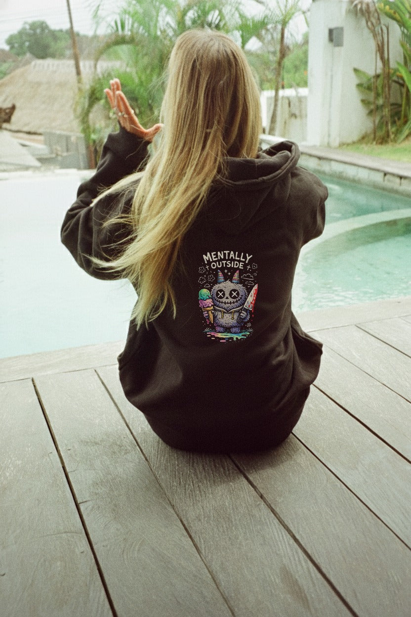 Unisex Streetwear Oversized Black Hoodie — 400 GSM