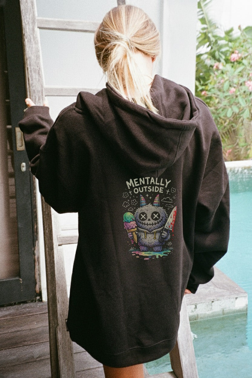 Unisex Streetwear Oversized Black Hoodie — 400 GSM