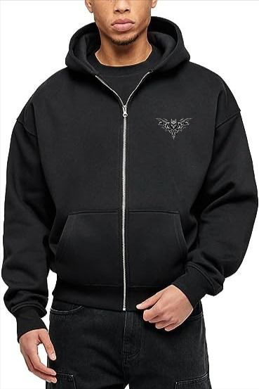 Unisex Black Zipper Hoodie – Oversized Streetwear Essential 400gsm