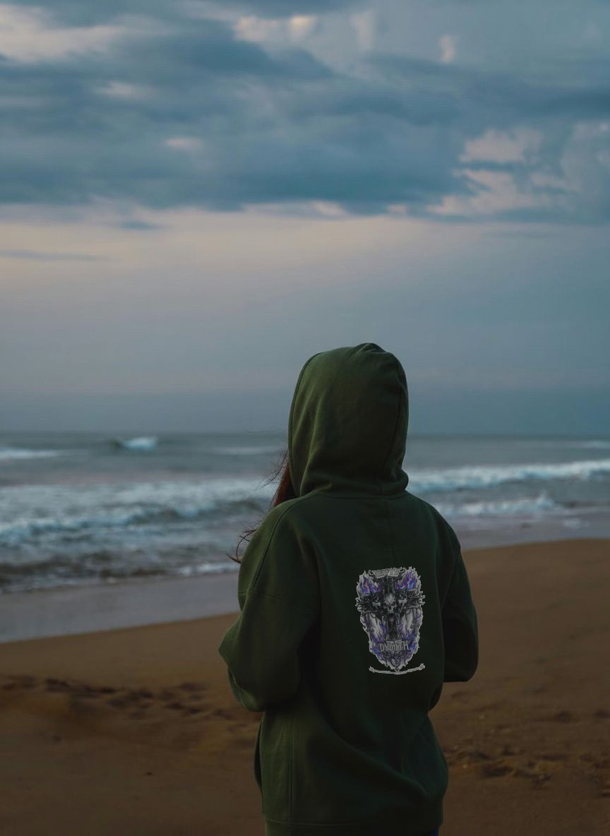 DEPTH Streetwear Unisex Oversized Black Hoodie — 400 GSM