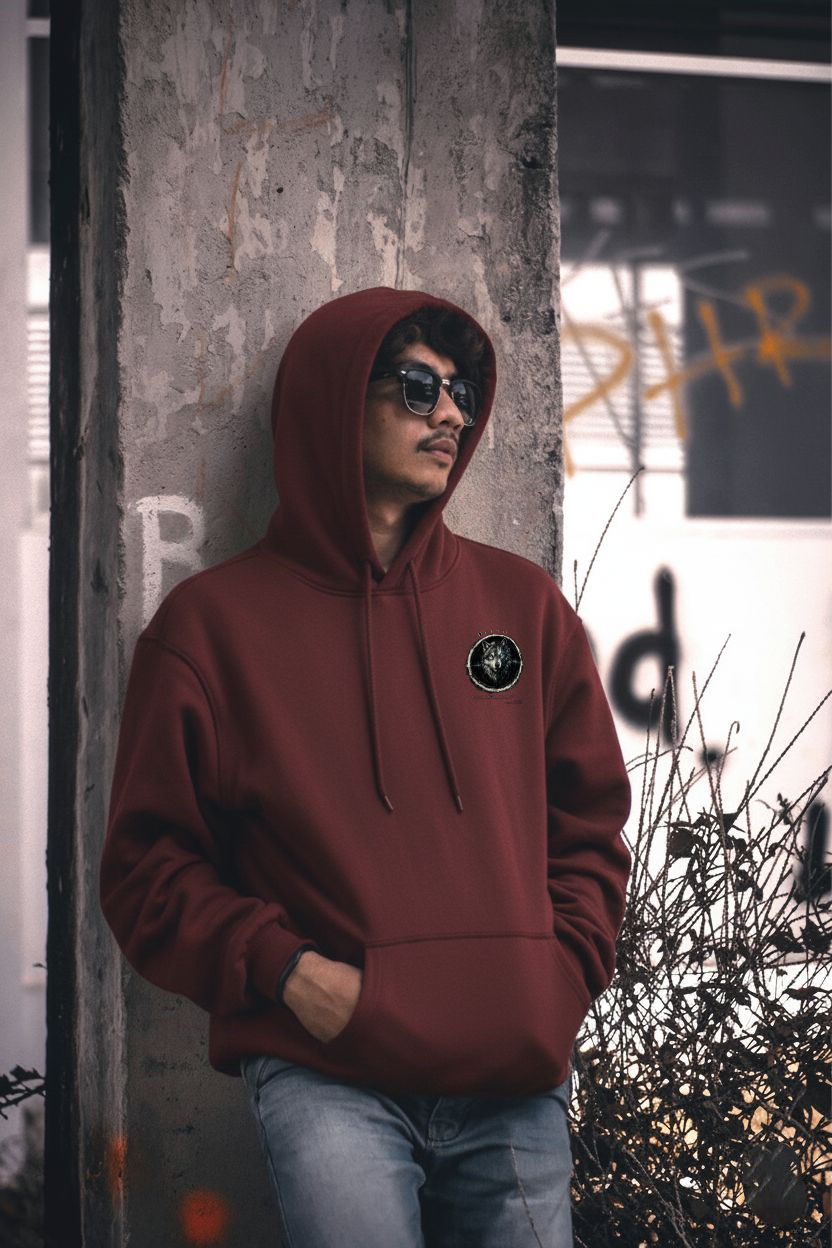 DEPTH Streetwear Unisex Oversized Black Hoodie — 400 GSM