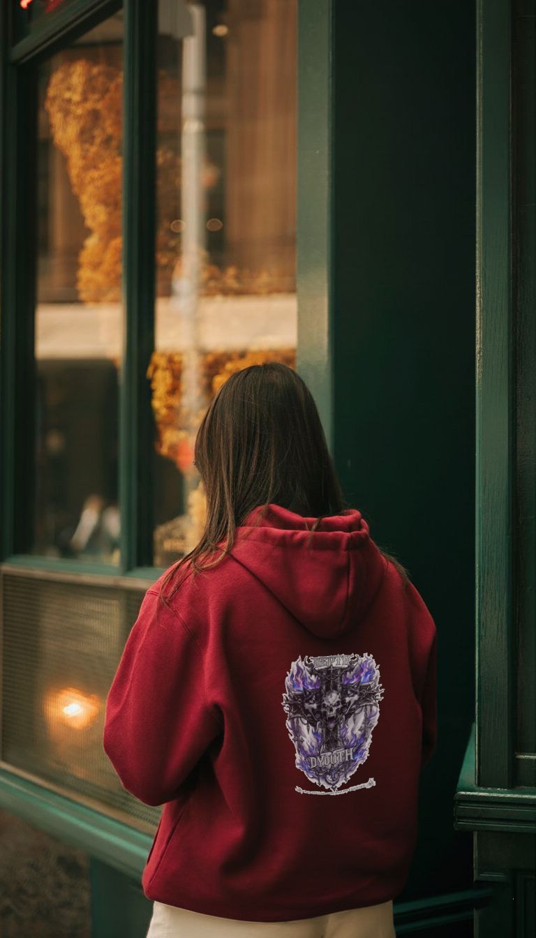 DEPTH Streetwear Unisex Oversized Black Hoodie — 400 GSM