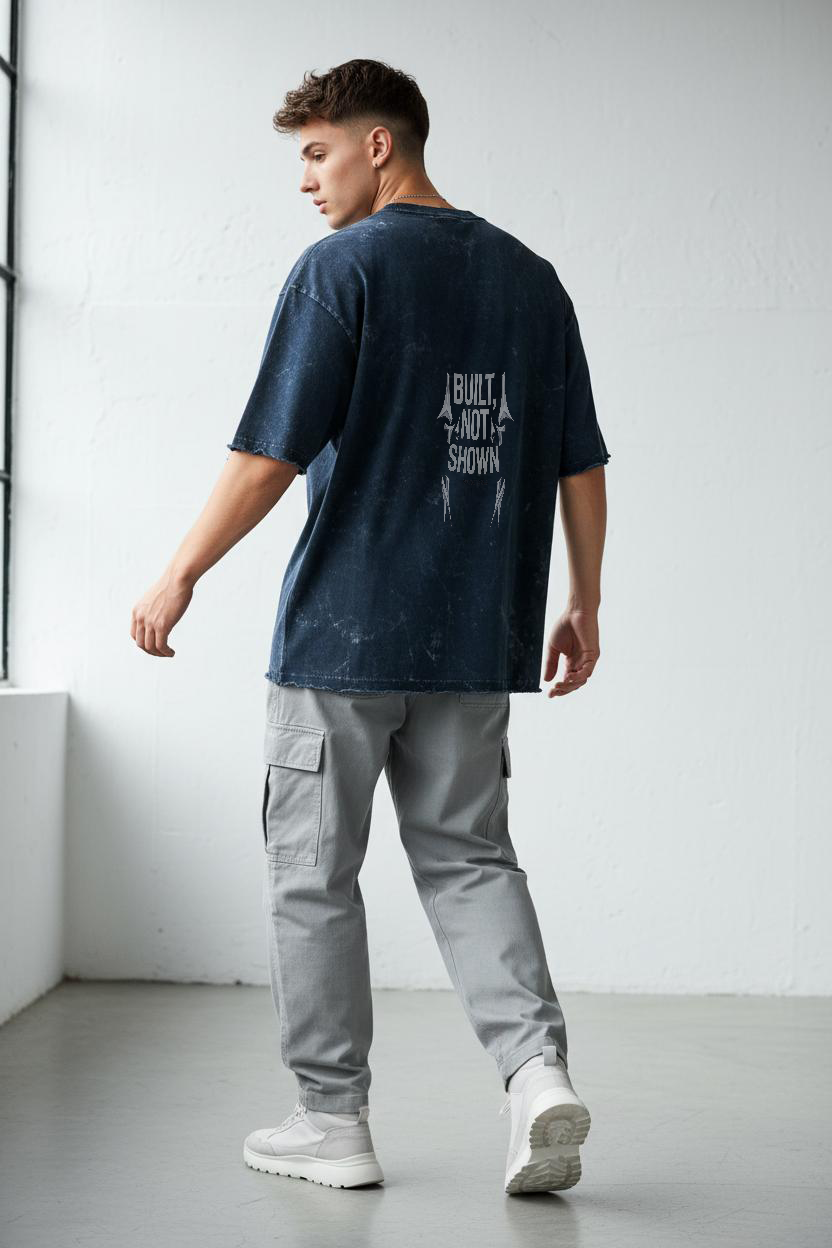 Silent Force: Acid Wash Oversized Tee — 240 GSM