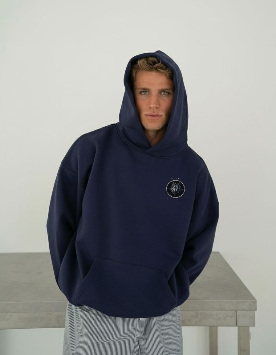 DEPTH Streetwear Unisex Oversized Black Hoodie — 400 GSM