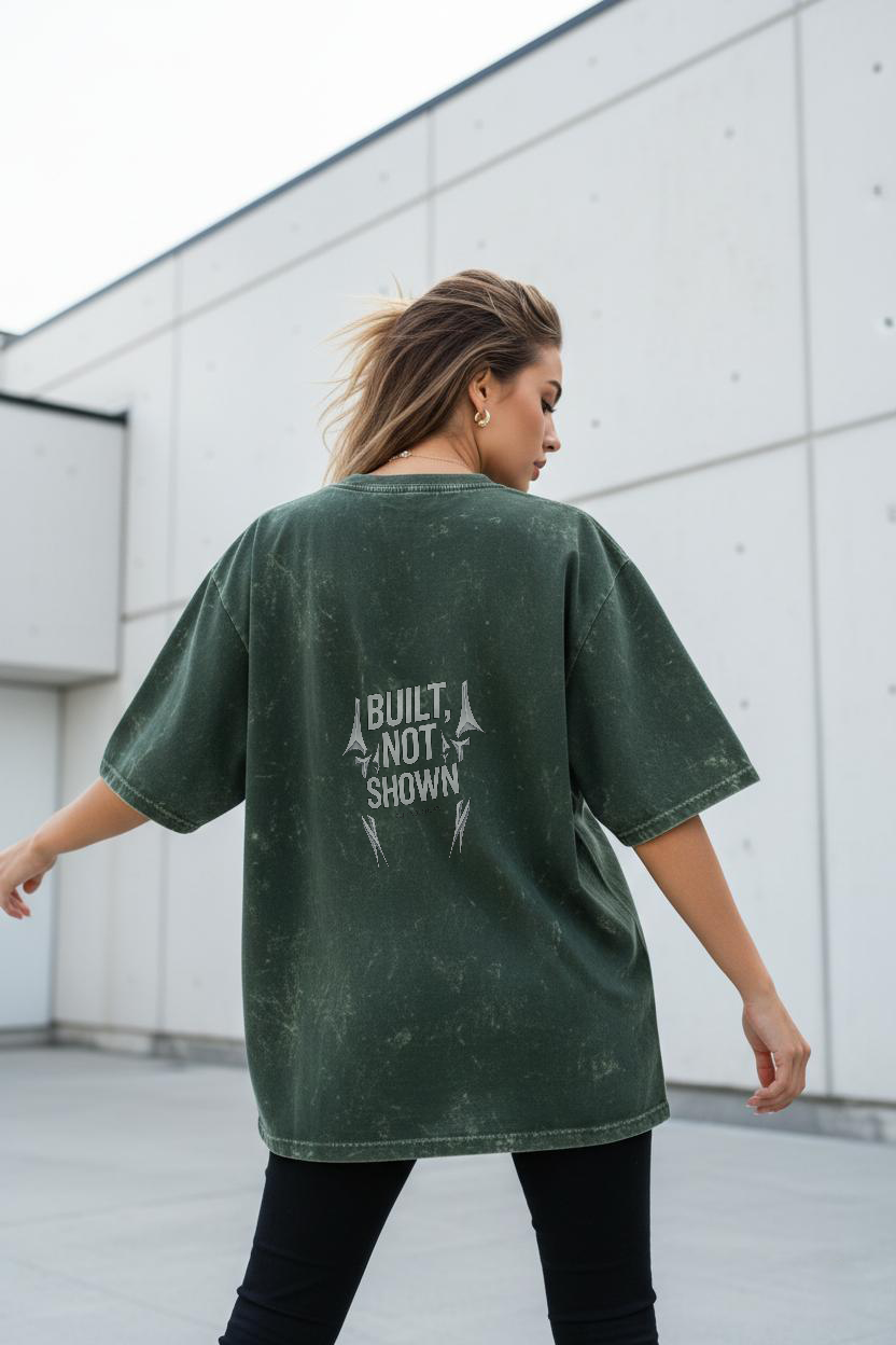 Silent Force: Acid Wash Oversized Tee — 240 GSM