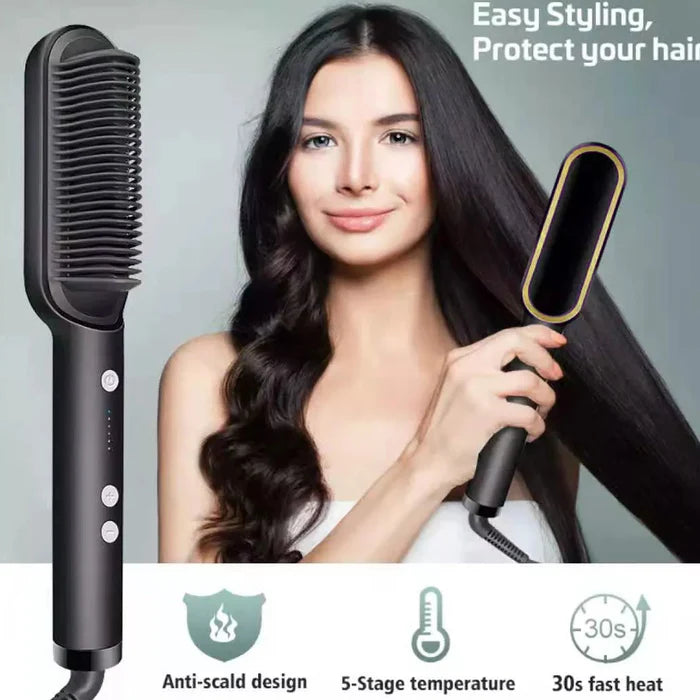 HQT Hair Straightener Comb – Smooth, Tangle-Free Hair in Minutes