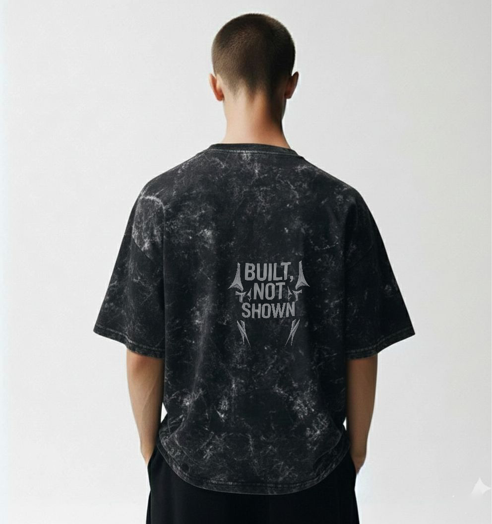 Silent Force: Acid Wash Oversized Tee — 240 GSM