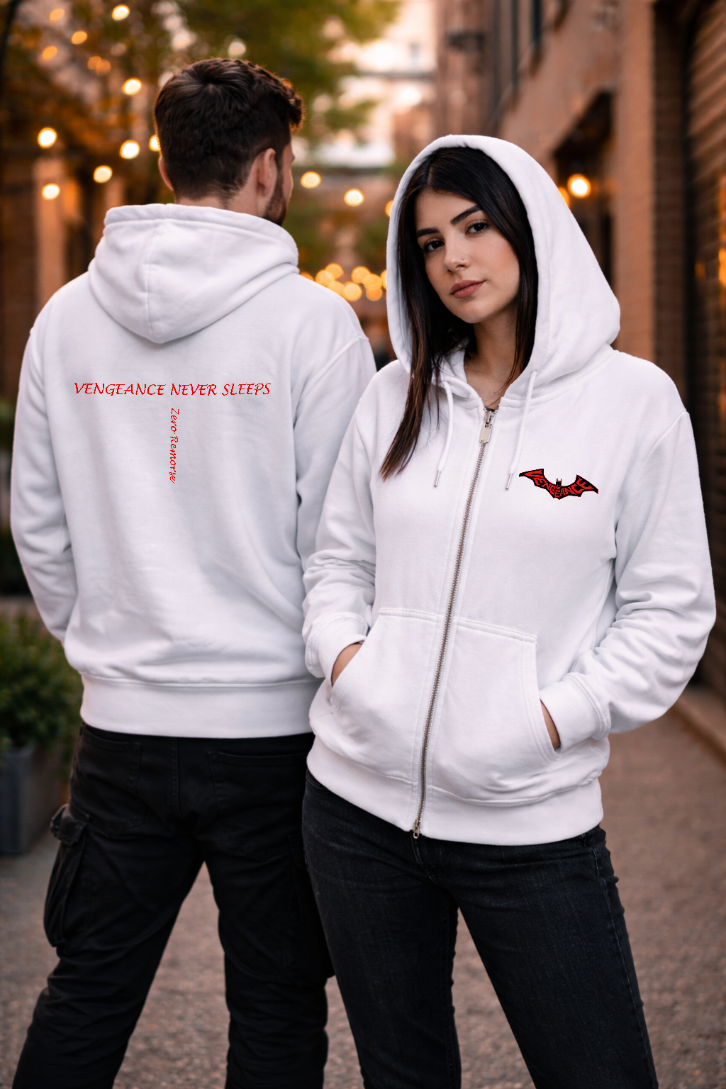 Unisex White Zipper Hoodie – Oversized Streetwear Essential 400gsm